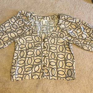 XS balloon sleeve patterned women blouse. XS adorable.